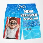 Personalisierte Partner-Badeshorts – Sommergeschenk für Paare - Babe gehört mein Herz