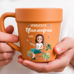 Personalisierte Blumentopf-Tasse – Geschenk für Gärtnerin & Pflanzenliebhaber – Pflanzen sind mein Glück
