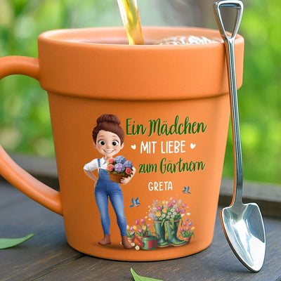 Personalisierte Blumentopf-Tasse – Geschenk für Gärtnerin & Pflanzenliebhaber – Gärtnern ist meine Therapie