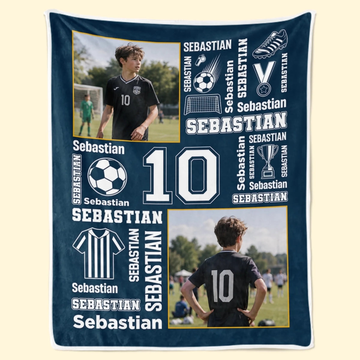 Personalisierte Decke - Geschenk für Fußballfans, Sportfans – Geboren Für Tore