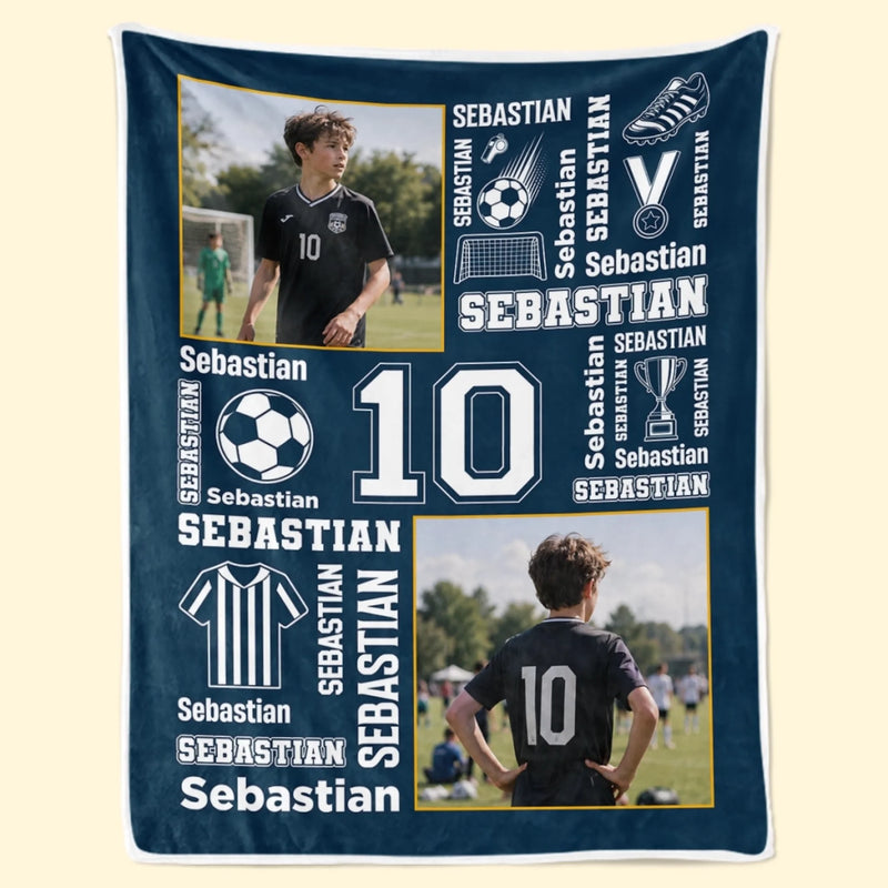 Personalisierte Decke - Geschenk für Fußballfans, Sportfans – Geboren Für Tore