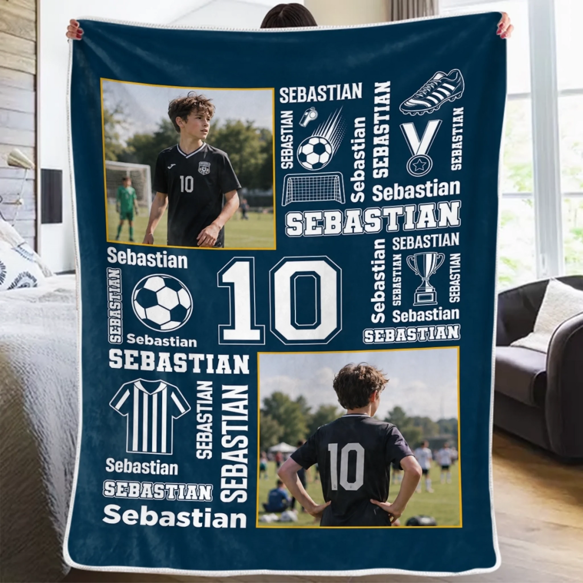 Personalisierte Decke - Geschenk für Fußballfans, Sportfans – Geboren Für Tore