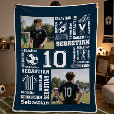 Personalisierte Decke - Geschenk für Fußballfans, Sportfans – Geboren Für Tore