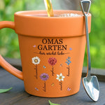 Personalisierte Blumentopf-Tasse – Geschenk für Mama, Oma – Ein Garten voller Liebe