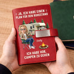 Personalisiertes Notizbuch aus PU-Leder – Geschenk Für Camper, Rentner – Endlich Zeit fürs Abenteuer
