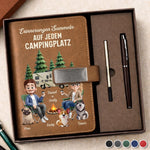 Personalisiertes Notizbuch aus PU-Leder – Geschenk Für Campingpaare, Hundeliebhaber– Zuhause Ist, Wo Man Parkt