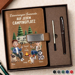 Personalisiertes Notizbuch aus PU-Leder – Geschenk Für Campingpaare, Hundeliebhaber– Zuhause Ist, Wo Man Parkt