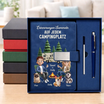 Personalisiertes Notizbuch aus PU-Leder – Geschenk Für Campingpaare, Hundeliebhaber– Zuhause Ist, Wo Man Parkt