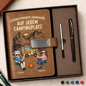 Personalisiertes Notizbuch aus PU-Leder – Geschenk Für Campingpaare – Campingpartner fürs Leben