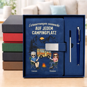 Personalisiertes Notizbuch aus PU-Leder – Geschenk Für Campingpaare – Campingpartner fürs Leben