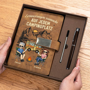 Personalisiertes Notizbuch aus PU-Leder – Geschenk Für Campingpaare – Campingpartner fürs Leben