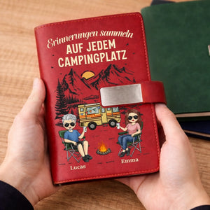 Personalisiertes Notizbuch aus PU-Leder – Geschenk Für Campingpaare – Campingpartner fürs Leben