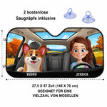 Personalisierter Frontscheiben-Sonnenschutz – Geschenk für Haustierbesitzer – Gemeinsam jede Fahrt genießen