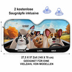 Personalisierter Frontscheiben-Sonnenschutz – Geschenk für Hundebesitzer, Katzenbesitzer – Fahrten voller Lächeln