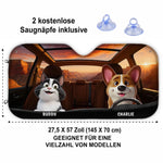 Personalisierter Frontscheiben-Sonnenschutz – Geschenk für Hundebesitzer, Katzenbesitzer – Zusammen macht jede Fahrt Spaß