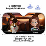 Personalisierter Frontscheiben-Sonnenschutz – Geschenk für Hundebesitzer, Katzenbesitzer – Wo wir fahren, ist Zuhause