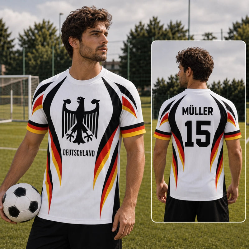 Personalisiertes Fußballtrikot – Geschenk für Fußballfans, Sportfans – Mein Herz schlägt für Fußball