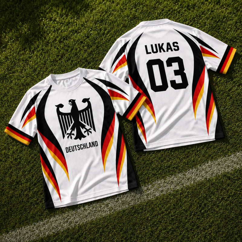 Personalisiertes Fußballtrikot – Geschenk für Fußballfans, Sportfans – Mein Herz schlägt für Fußball
