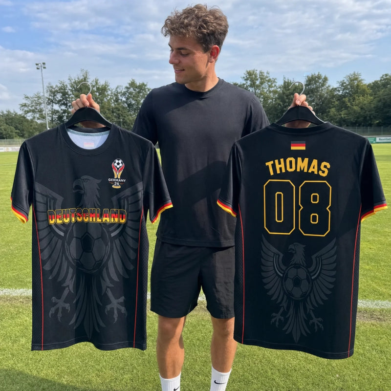 Personalisiertes Allover bedrucktes T-Shirt – Geschenk für Fußballfans, Sportfans – Mein Herz schlägt für Fußball