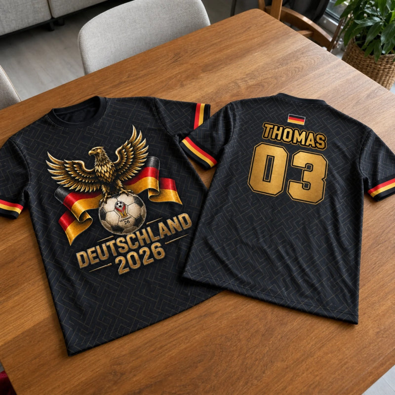 Personalisiertes Allover bedrucktes T-Shirt – Geschenk für Fußballfans, Sportfans – Keine Liebe ohne Fußball