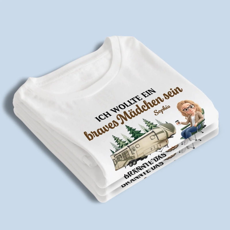 Personalisiertes Unisex-T-Shirt – Geschenk Für Camper – Wild, frei & glücklich