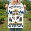 Personalisierte Flagge – Geschenk für Camper & Campingpaare – Lagerfeuer, Freunde & Bier