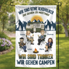 Personalisierte Flagge – Geschenk für Camper & Campingpaare – Lagerfeuer, Freunde & Bier