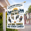 Personalisierte Flagge – Geschenk für Camper & Campingpaare – Lagerfeuer, Freunde & Bier