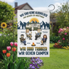 Personalisierte Flagge – Geschenk für Camper & Campingpaare – Lagerfeuer, Freunde & Bier