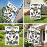 Personalisierte Flagge – Geschenk für Camper & Campingpaare – Lagerfeuer, Freunde & Bier