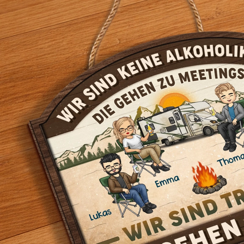 Personalisiertes Holzschild – Geschenk für Camper & Campingpaare – Willkommen auf unserem Campingplatz