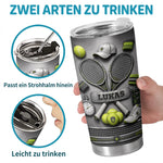 Personalisierter Becher mit 3D-Effekt – Geschenk für Tennisfans, Sportfans – König des Courts