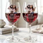 Personalisiertes Weinglas mit Foto – Geschenk für Schwestern, Freundinnen – Du bist mein Glück