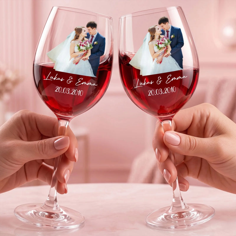 Personalisiertes Weinglas mit Foto – Geschenk für Paare – Mit dir ist jeder Tag besonders