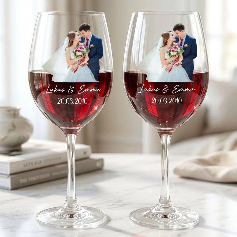 Personalisiertes Weinglas mit Foto – Geschenk für Paare – Mit dir ist jeder Tag besonders