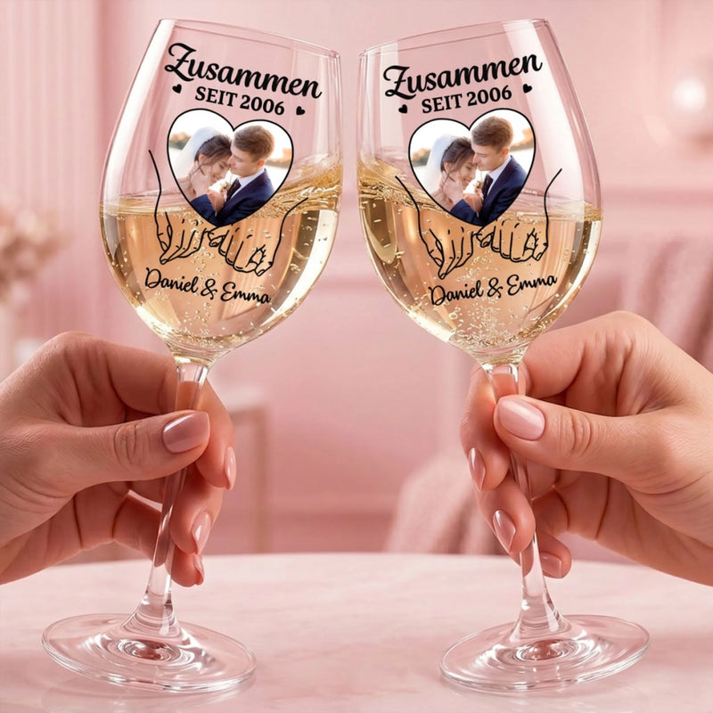 Personalisiertes Weinglas Mit Foto – Geschenk für Paare – Du bist mein Lieblingsmensch