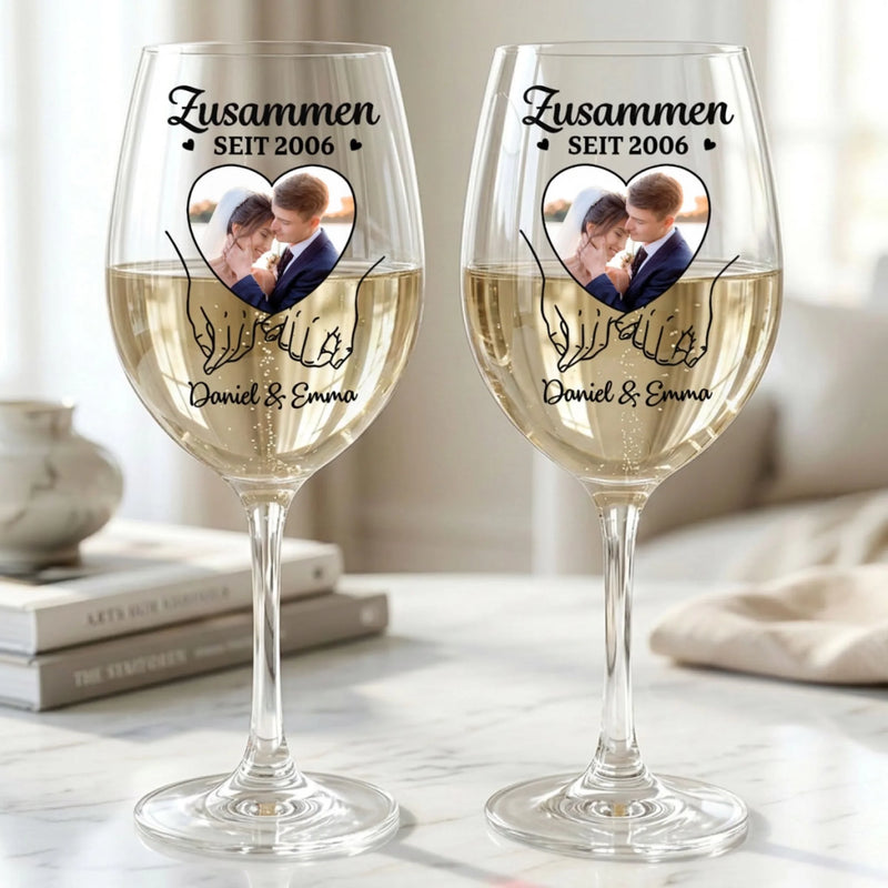 Personalisiertes Weinglas Mit Foto – Geschenk für Paare – Du bist mein Lieblingsmensch