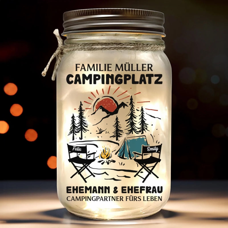 Personalisierte Mason-Jar-Licht - Geschenke Für Campingpaare - Zusammen ist unser Lieblingsplatz
