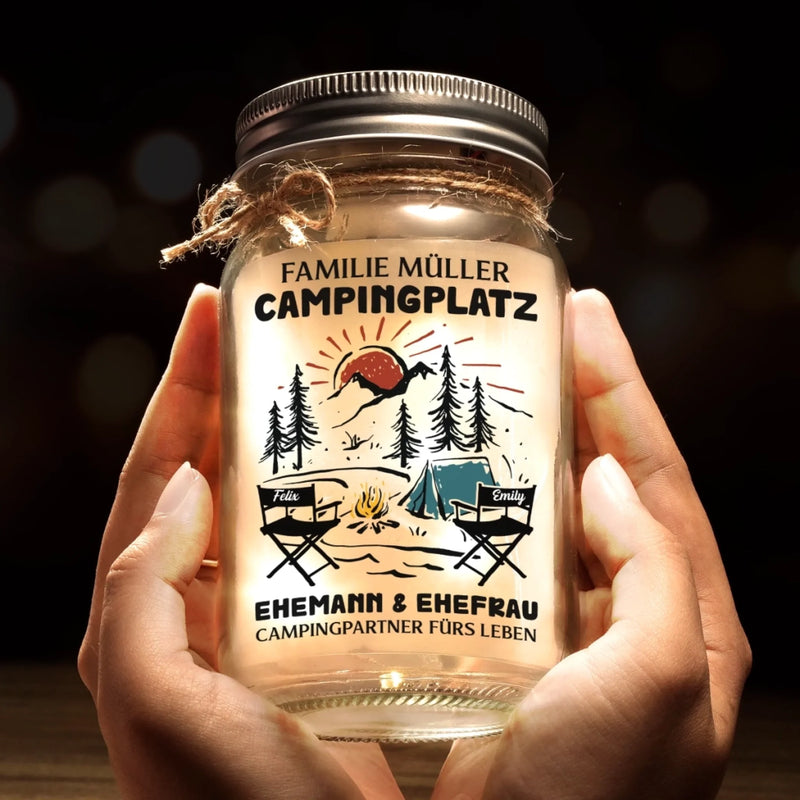 Personalisierte Mason-Jar-Licht - Geschenke Für Campingpaare - Zusammen ist unser Lieblingsplatz