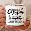 Personalisierter Emaille-Campingbecher – Geschenk für Camper – Glücklicher Camper