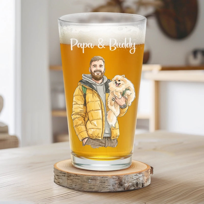 Personalisiertes Bierglas mit Foto – Geschenk für Hundebesitzer – Von Pfoten Empfohlen