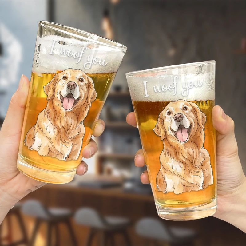 Personalisiertes Bierglas mit Foto – Geschenk für Hundebesitzer – Von Pfoten Empfohlen