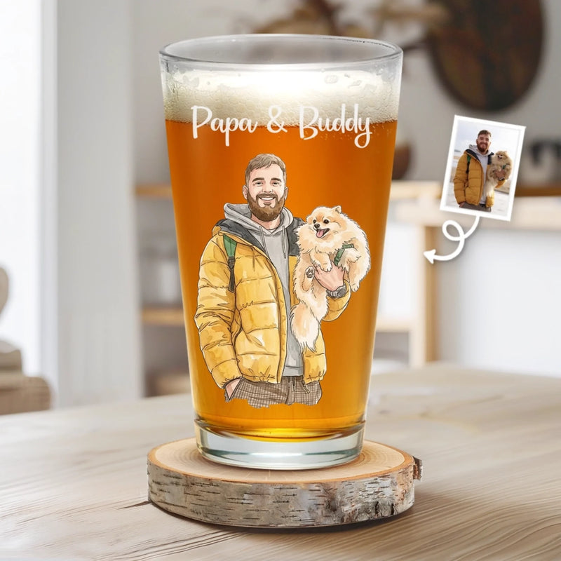 Personalisiertes Bierglas mit Foto – Geschenk für Hundebesitzer – Von Pfoten Empfohlen