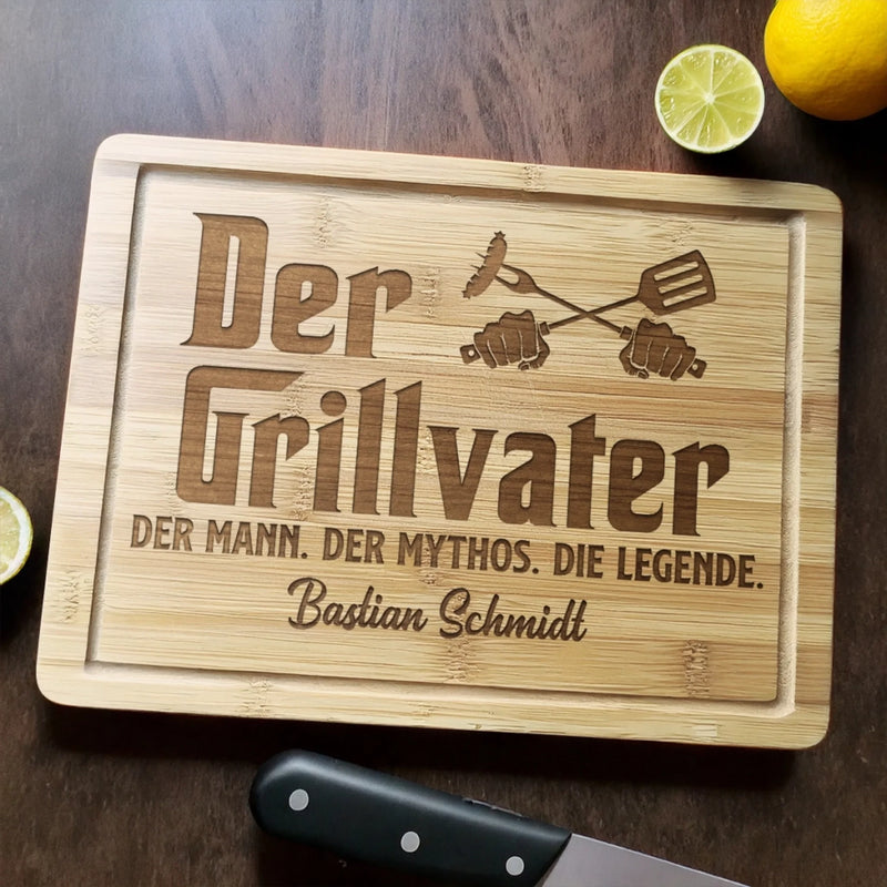 Personalisiertes graviertes Schneidebrett – Geschenk für Papa, Opa  – Der Mann, Der Mythos, Die Legende
