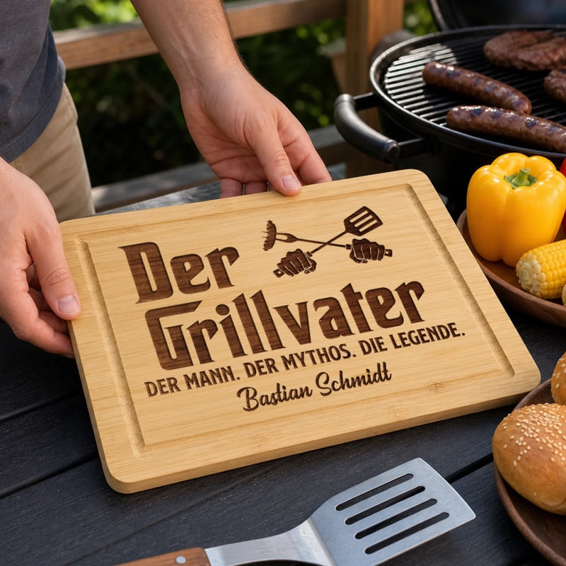 Personalisiertes graviertes Schneidebrett – Geschenk für Papa, Opa  – Der Mann, Der Mythos, Die Legende