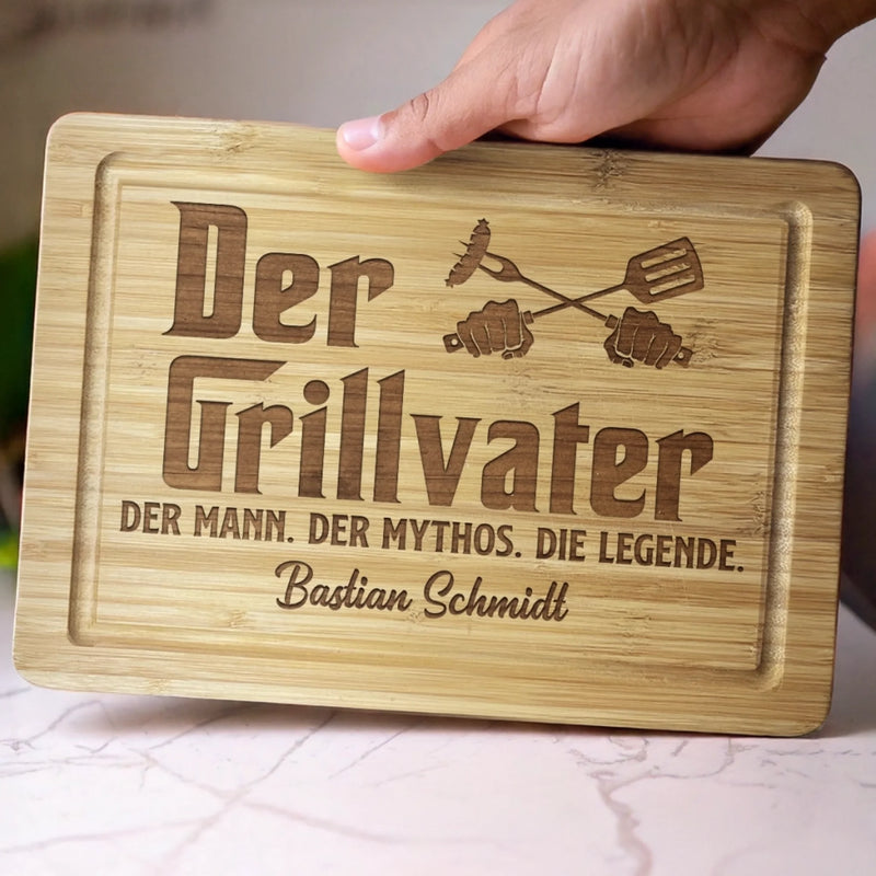 Personalisiertes graviertes Schneidebrett – Geschenk für Papa, Opa  – Der Mann, Der Mythos, Die Legende