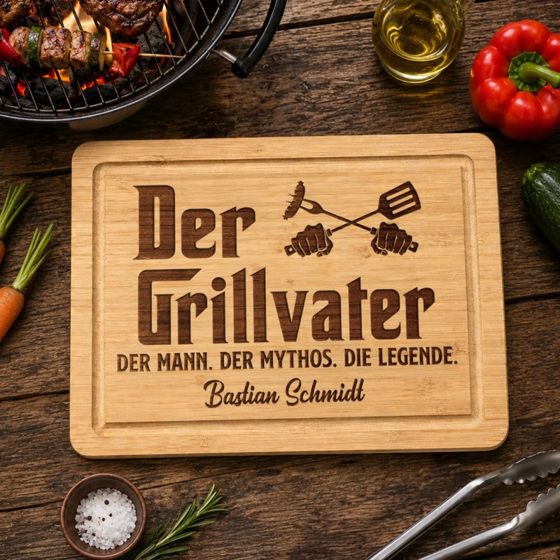 Personalisiertes graviertes Schneidebrett – Geschenk für Papa, Opa  – Der Mann, Der Mythos, Die Legende