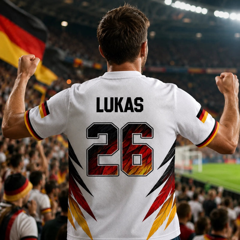 Personalisiertes Fußballtrikot – Geschenk für Fußballfans, Sportfans – Fußball ist unsere Sprache
