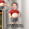 Personalisierter Acryl-Kühlschrankmagnet mit Foto – Geschenk für Papa - Ich arbeite an meinem Dad Bod
