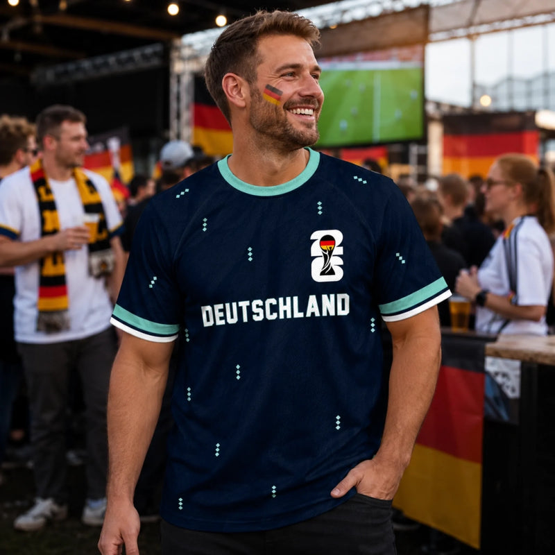 Personalisiertes Fußballtrikot – Geschenk für Fußballfans, Sportfans – Ein Land, Ein Team